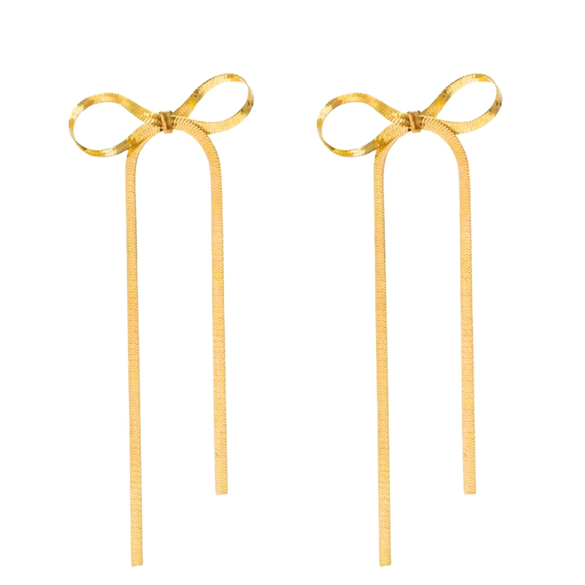 Golden Bow Knot Drop & Dangle Earrings