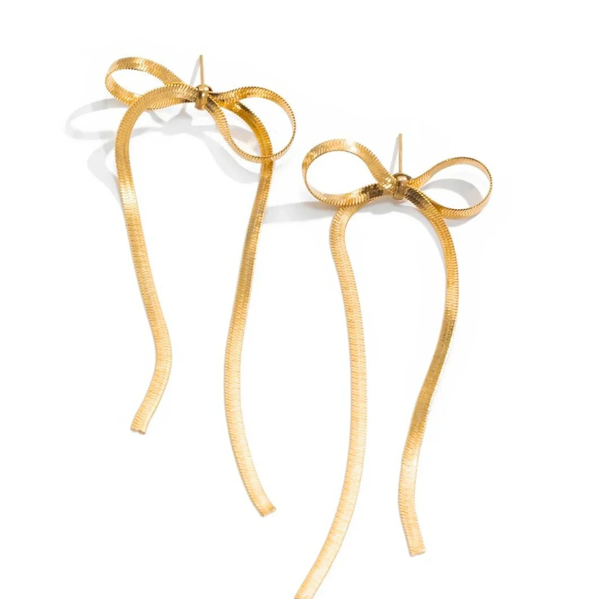 Golden Bow Knot Drop & Dangle Earrings