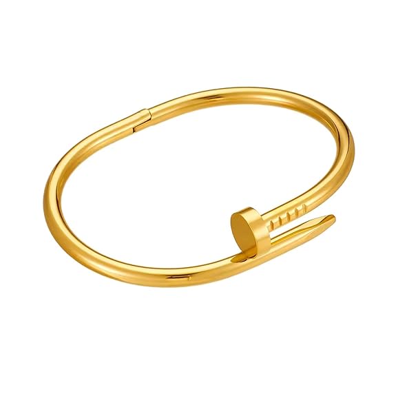 Elegant Nail Bracelet – Minimalist Screw Bangle Jewelry