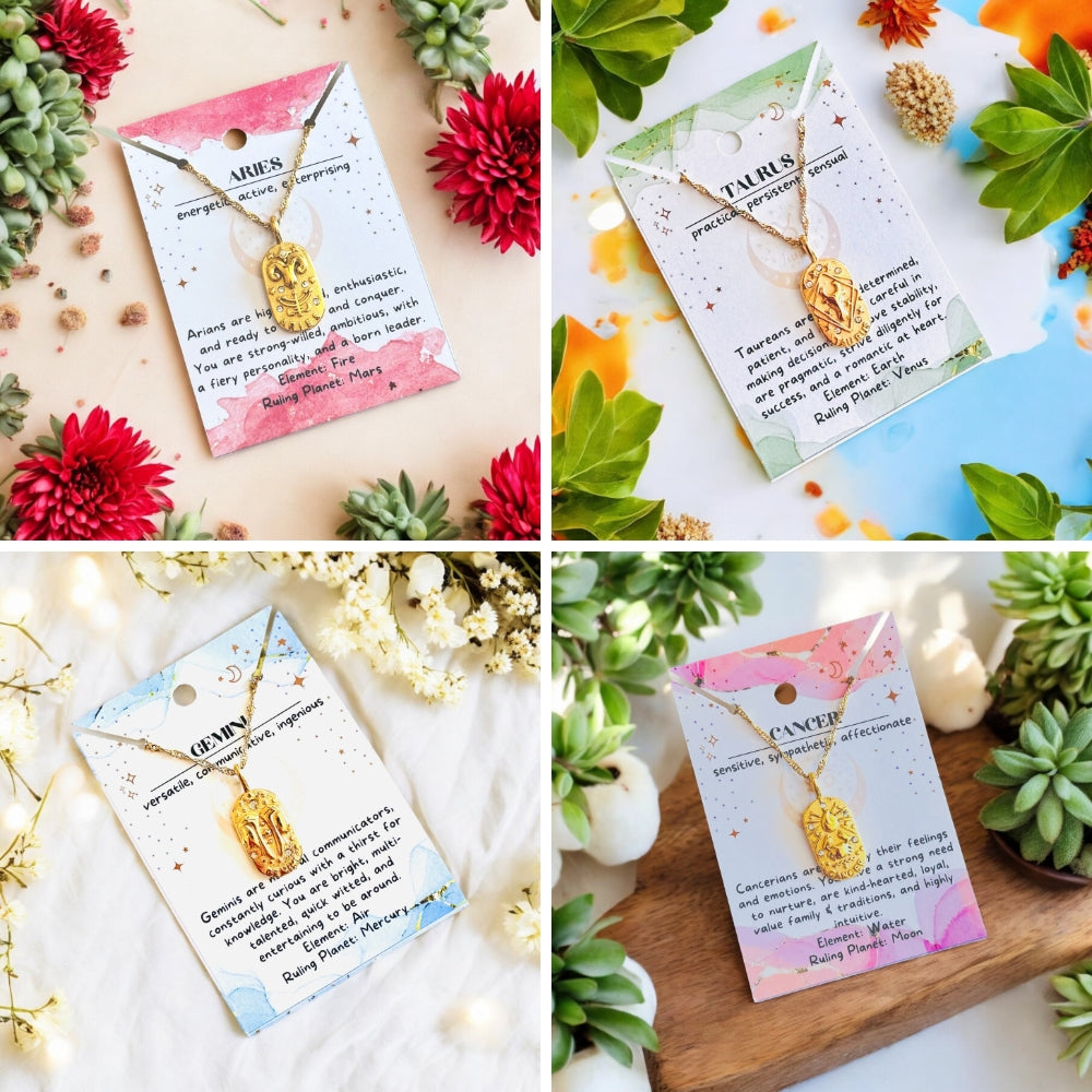 Wholesale Zodiac Necklaces Starter Set - 18K Plated Waterproof-2