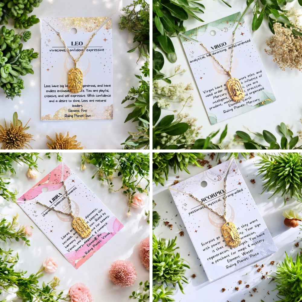 Wholesale Zodiac Necklaces Starter Set - 18K Plated Waterproof-3