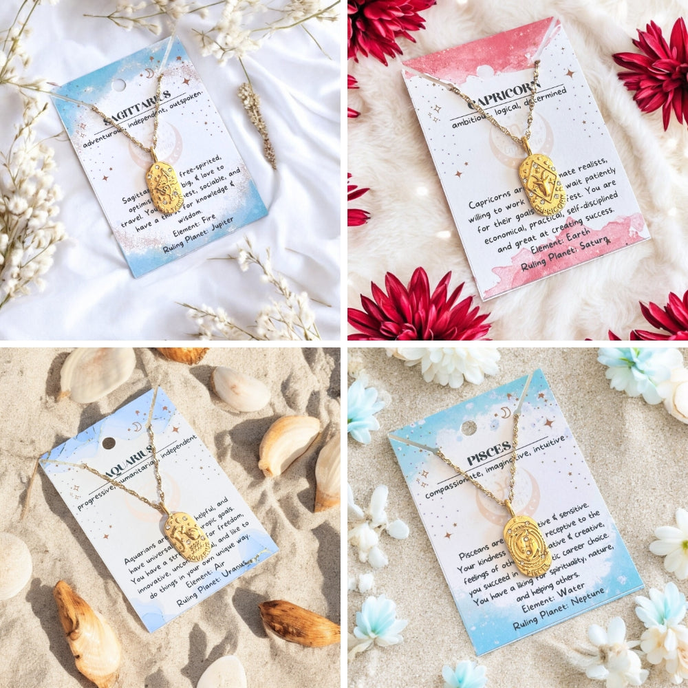 Wholesale Zodiac Necklaces Starter Set - 18K Plated Waterproof-4